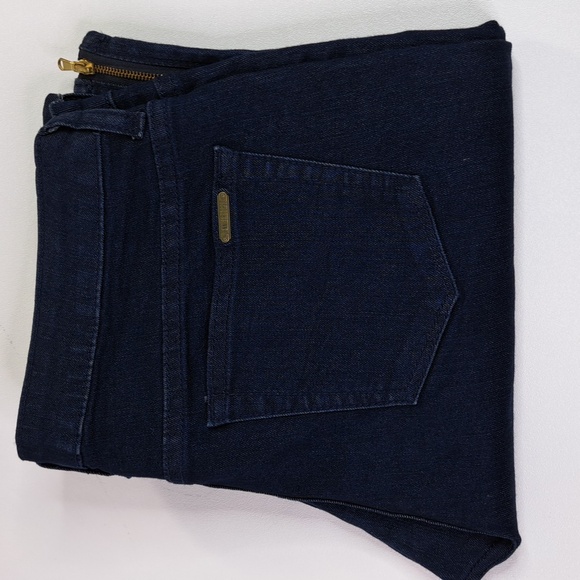 Jennifer Lopez Straight Dark Wash Zipper Leg Opening Blue Jeans Size 8 - Picture 9 of 14